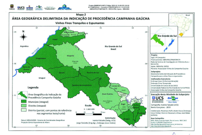 Visão geográfica da indicação de procedência campanha gaúcha